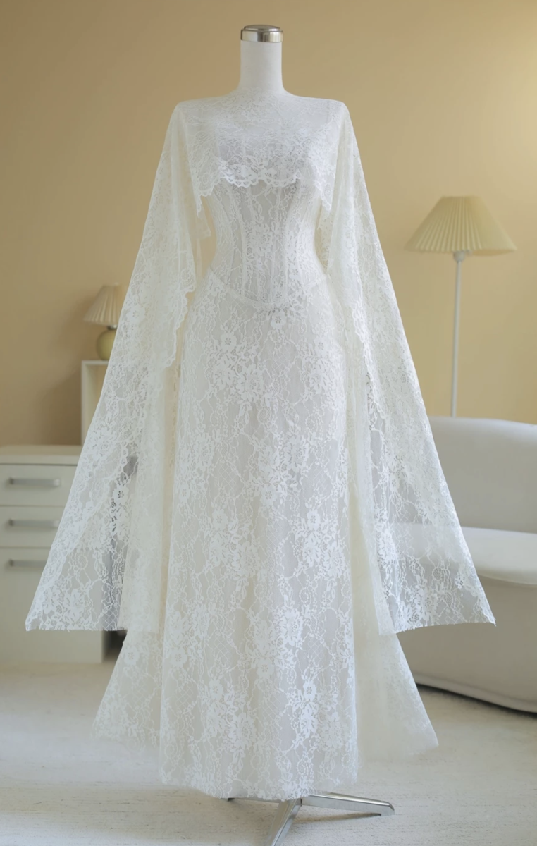SÒ VINTAGE - LARIA đầm ren corset kèm choàng ren cao cấp