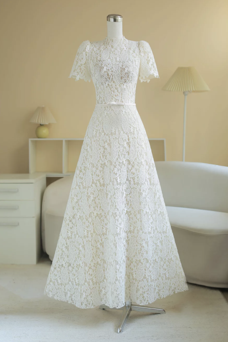 SÒ VINTAGE - SELENA đầm ren tay lửng dáng suông