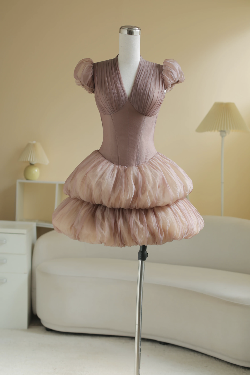 SÒ VINTAGE - AERIS đầm tay phồng tùng bí 2 tầng kèm quần bí bảo hộ