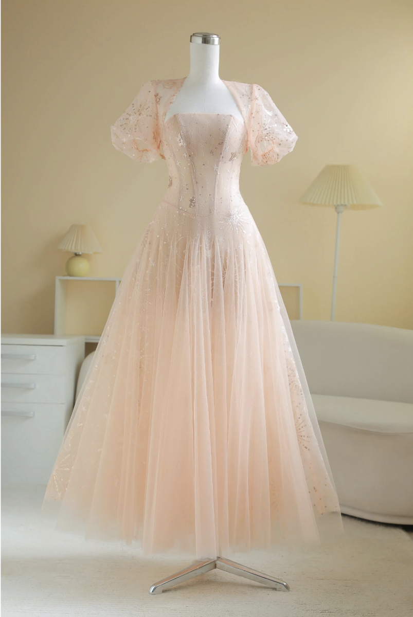 SÒ VINTAGE - CLARE set 2 món gồm đầm corset và áo khoác tay phồng