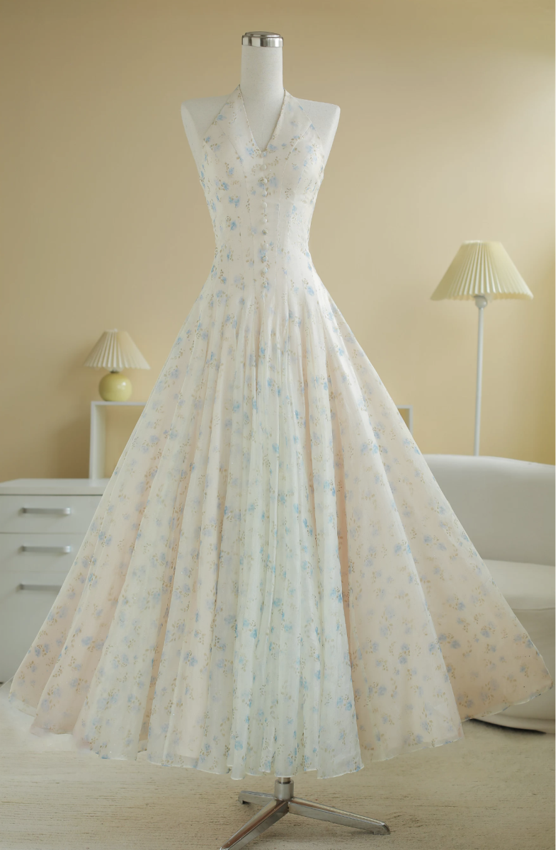 SÒ VINTAGE - FELAMI đầm yếm dáng xòe tơ kim tuyến
